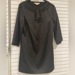 Michael Kors Bejeweled Black Long Sleeve Dress